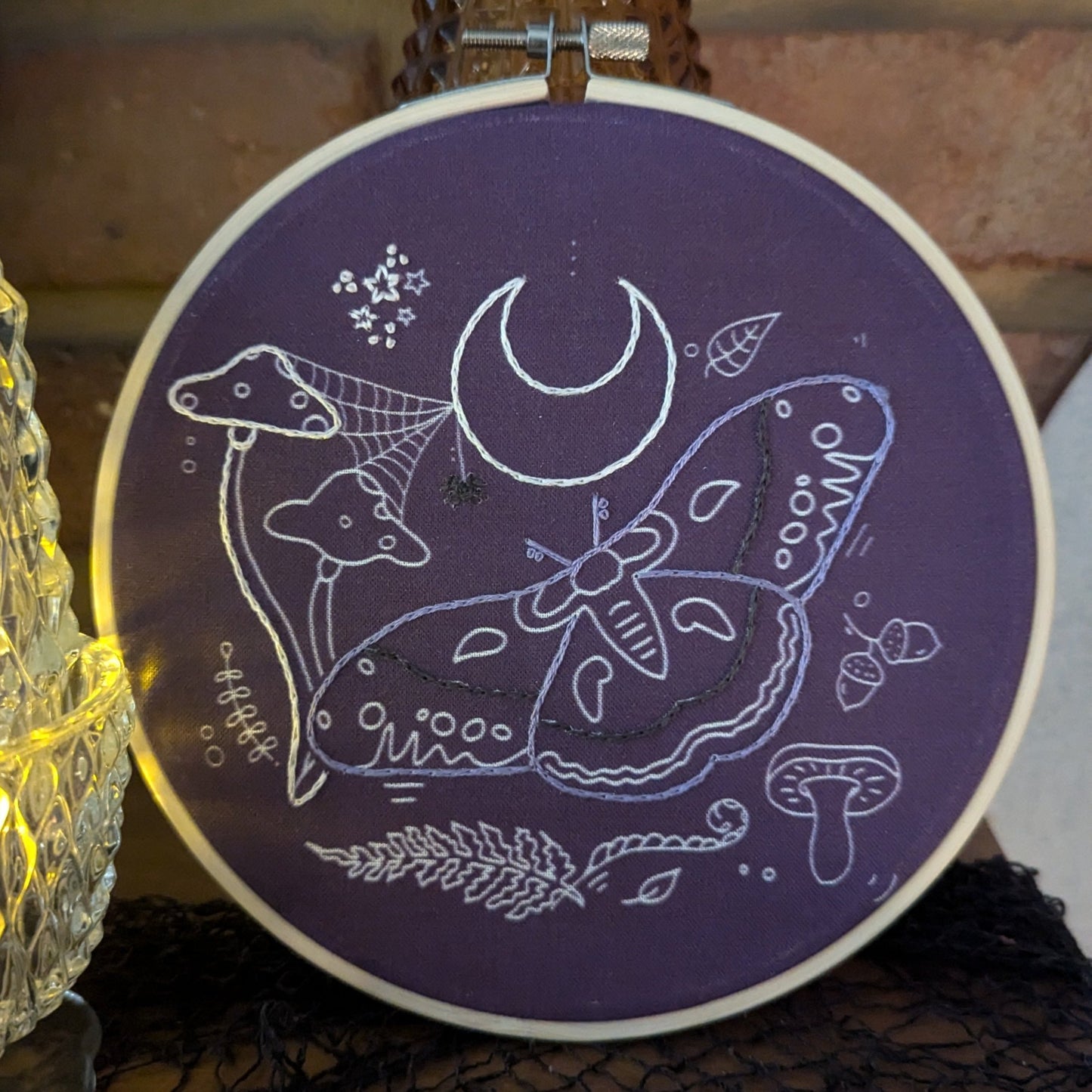 Moon Moth Embroidery Kit