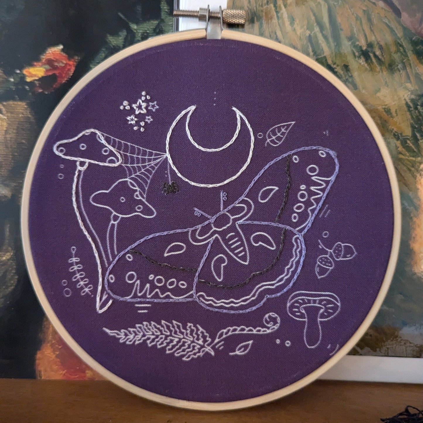 Moon Moth Embroidery Kit