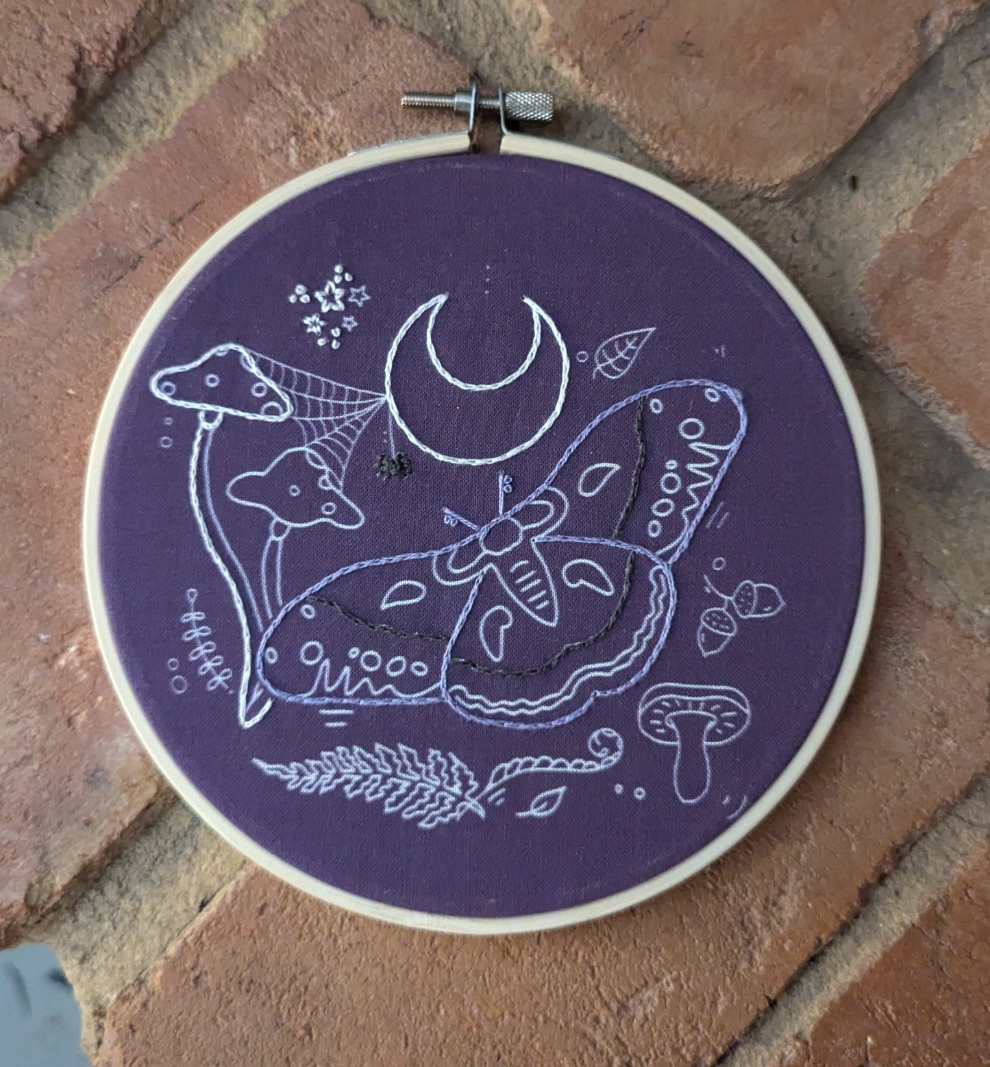 Moon Moth Embroidery Kit