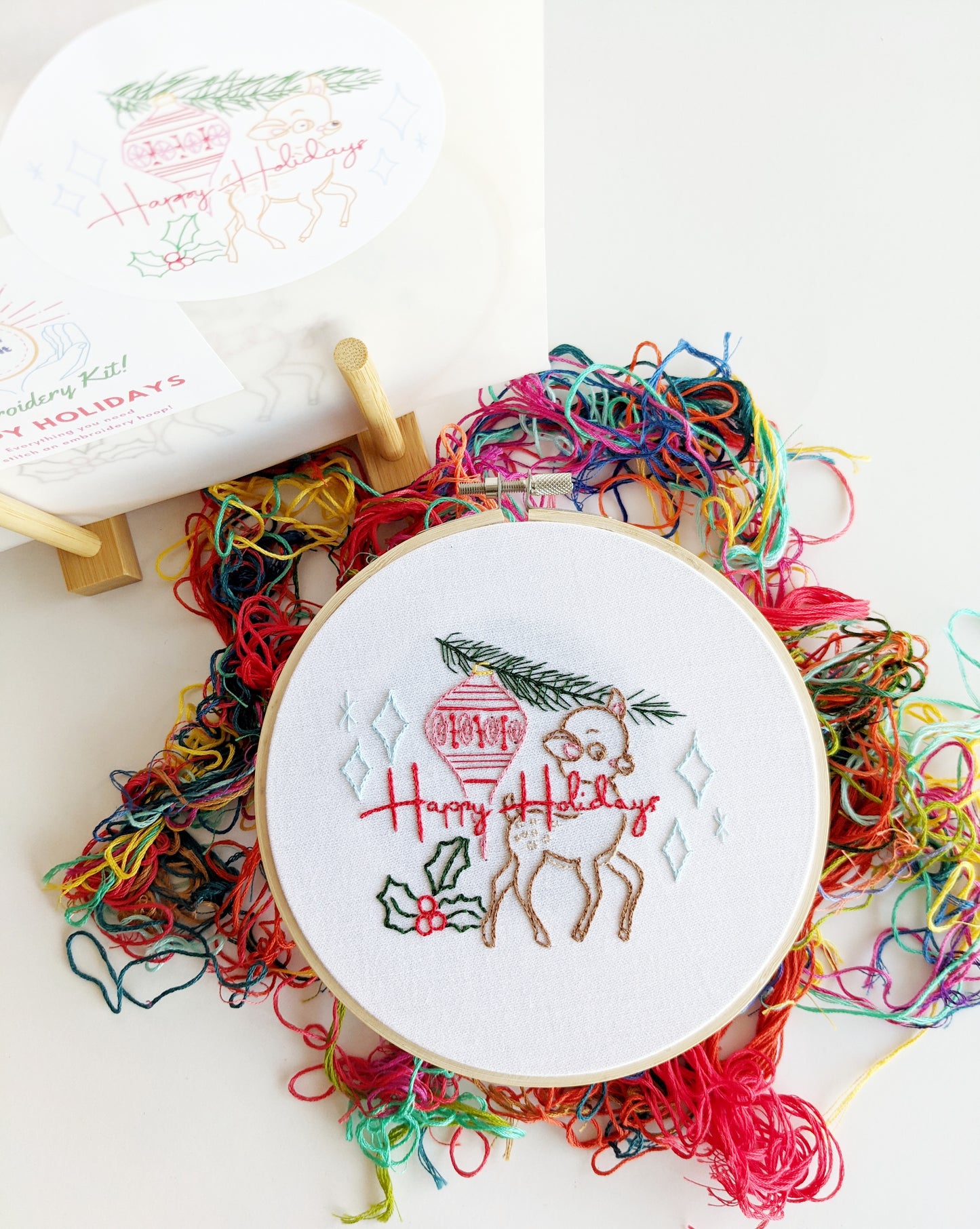 Holiday Deer Embroidery Kit