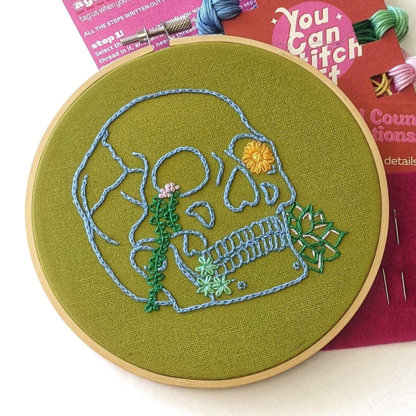 Skull Plants Embroidery Kit