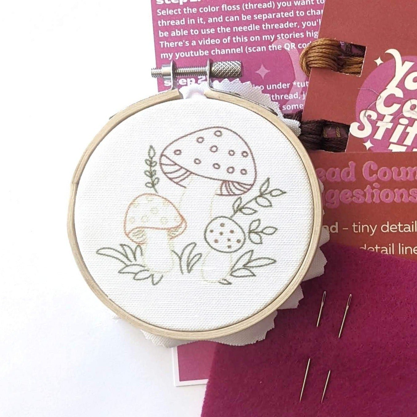Mushroom Mini Embroidery Kit