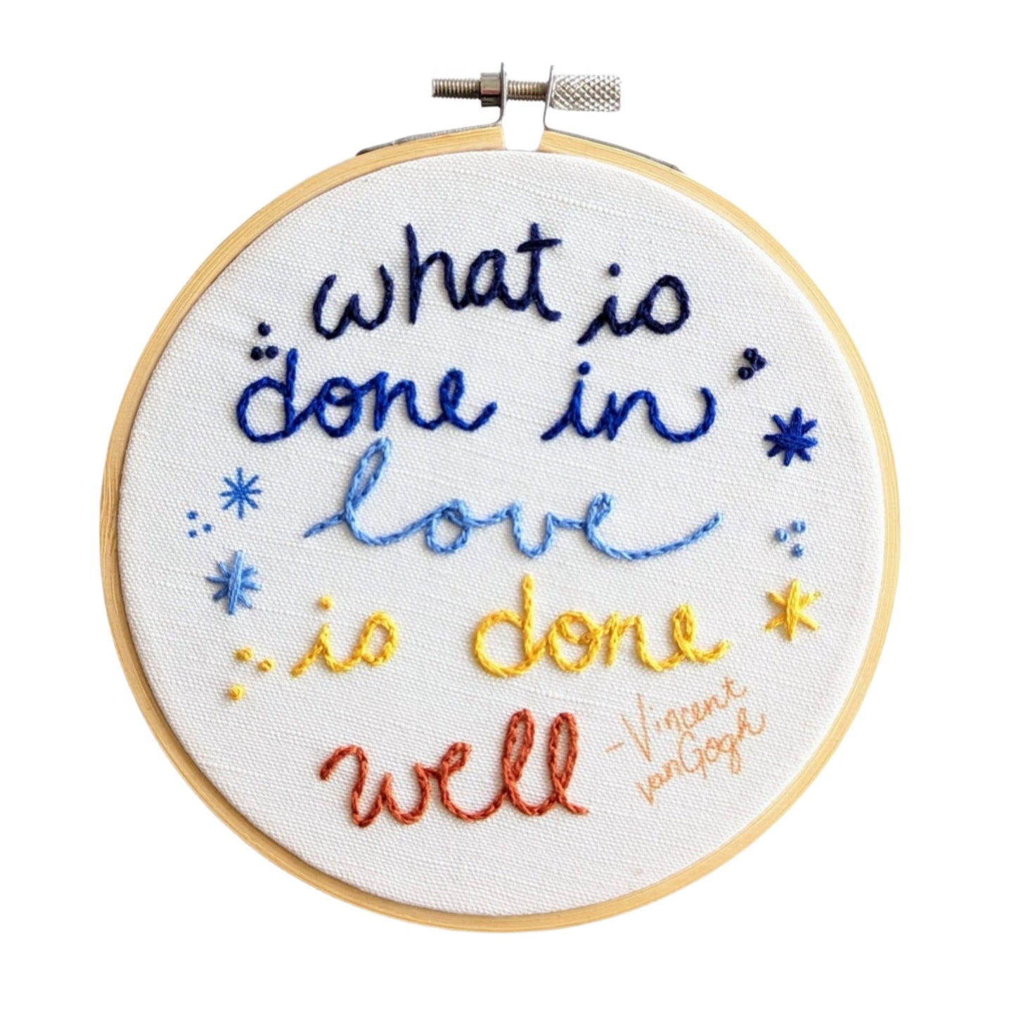 Van Gogh Quote Embroidery Kit