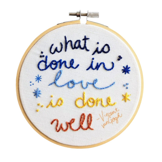 Van Gogh Quote Embroidery Kit