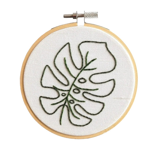 Monstera Leaf Mini Embroidery Kit