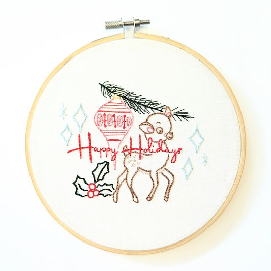 Holiday Deer Embroidery Kit