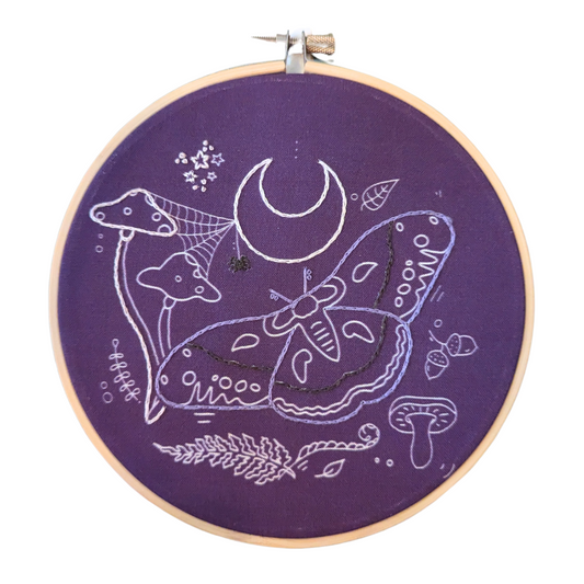 Moon Moth Embroidery Kit
