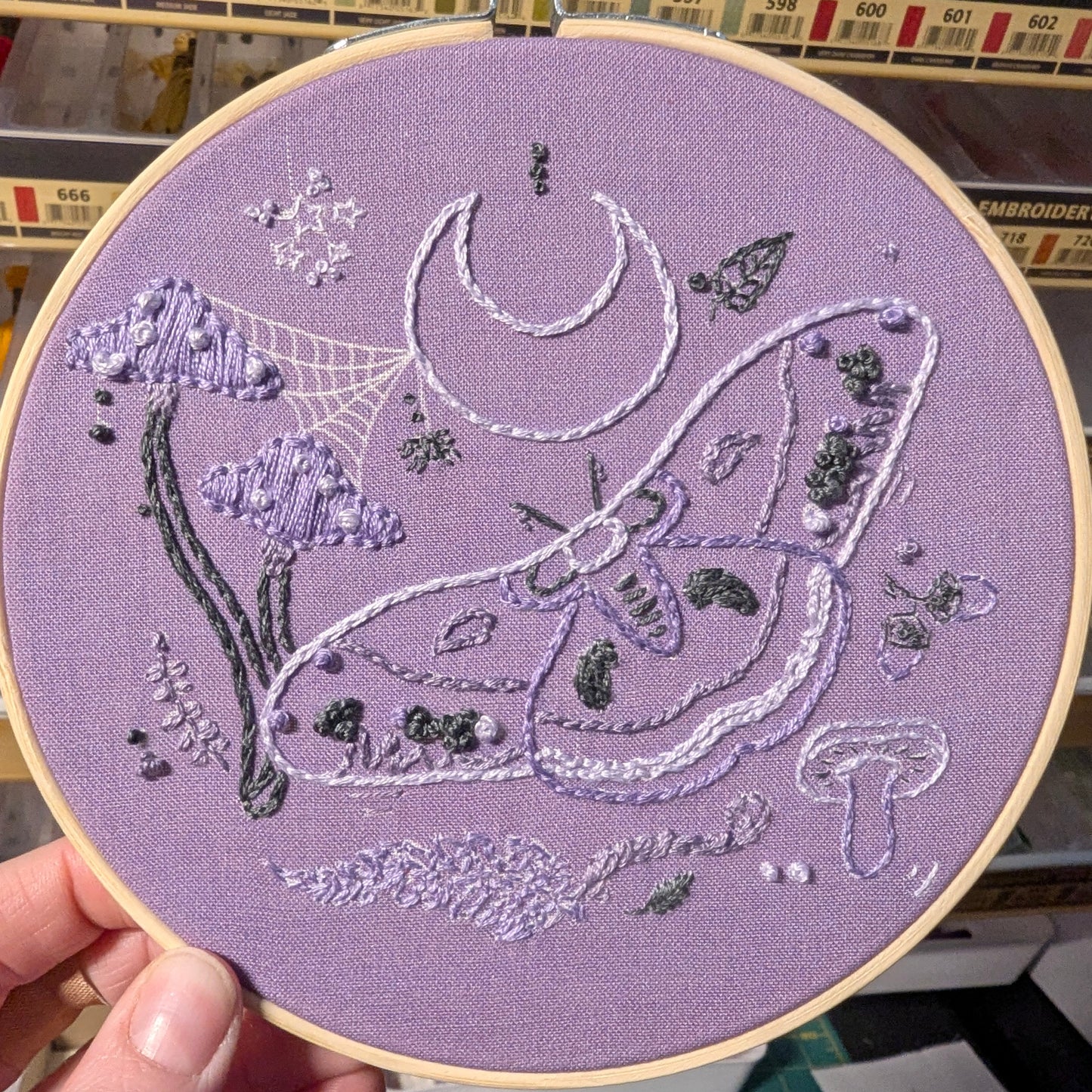 Moon Moth Embroidery Kit