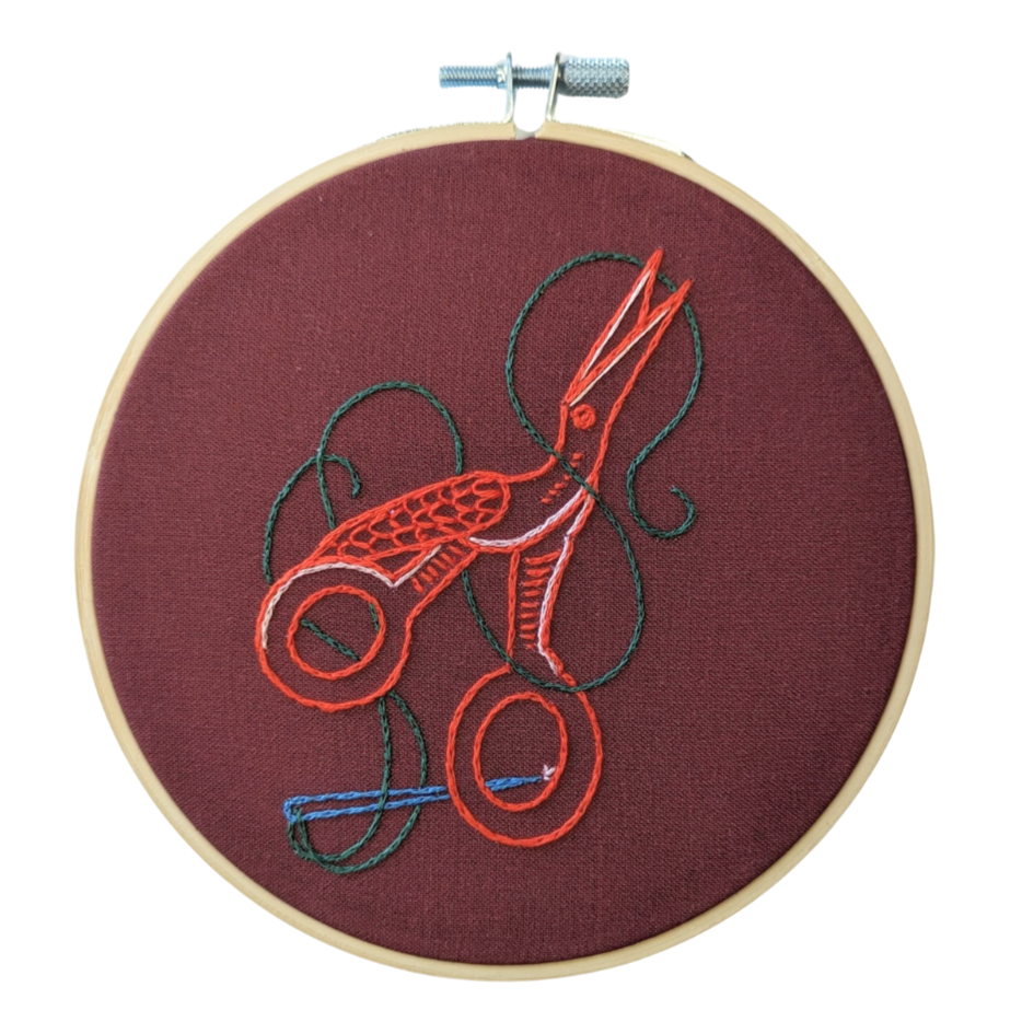 Stork Scissors Embroidery Kit