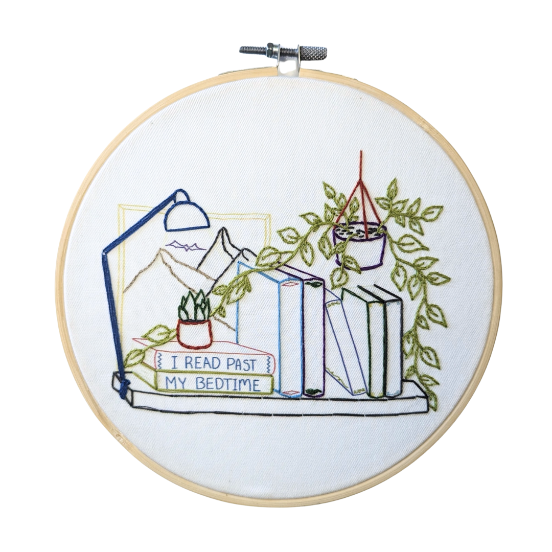 I Read Past My Bedtime Embroidery Kit