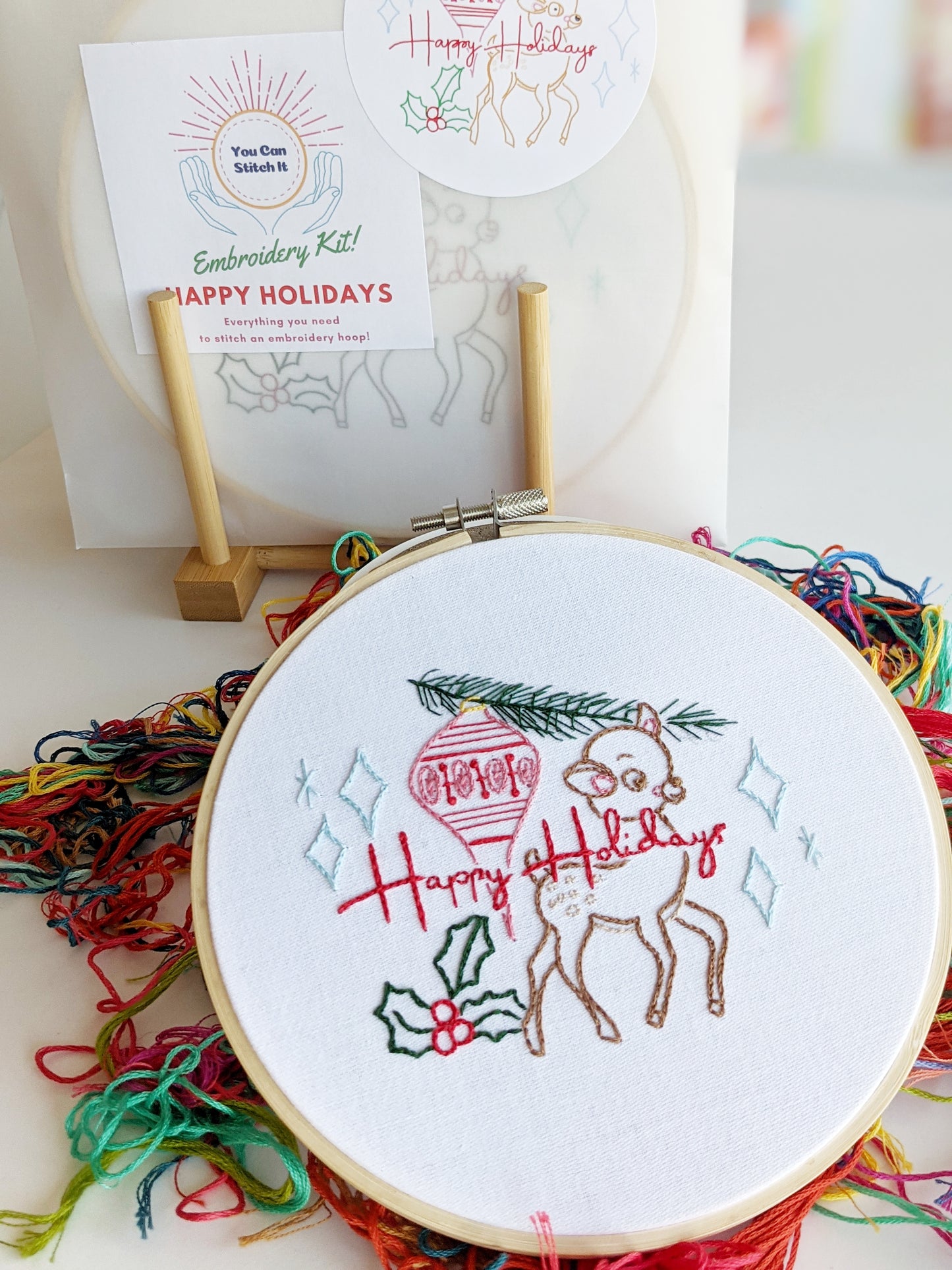 Holiday Deer Embroidery Kit