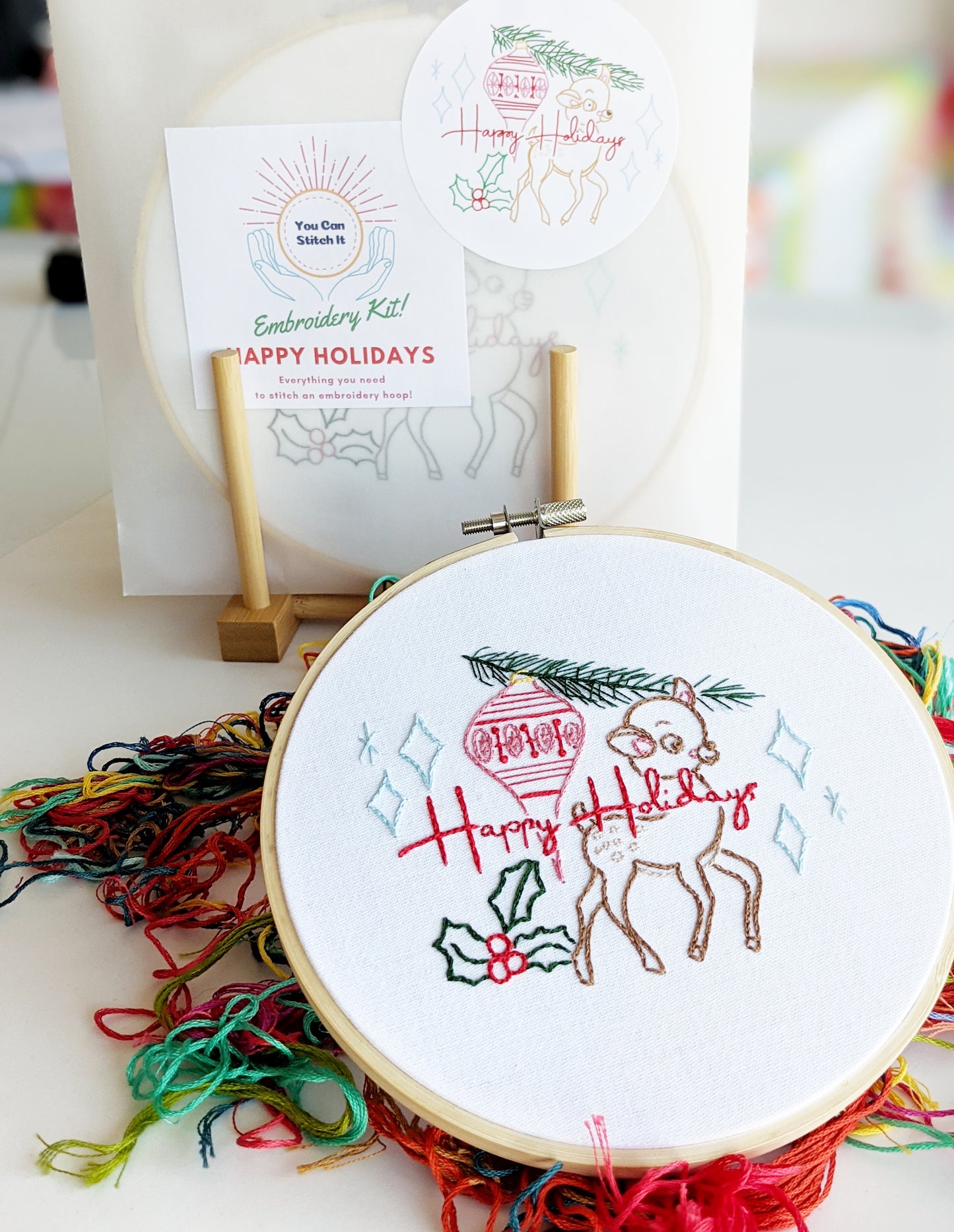 Holiday Deer Embroidery Kit