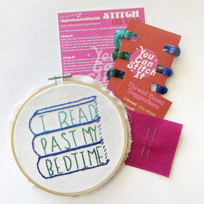 I Read Past My Bedtime - Embroidery Kit