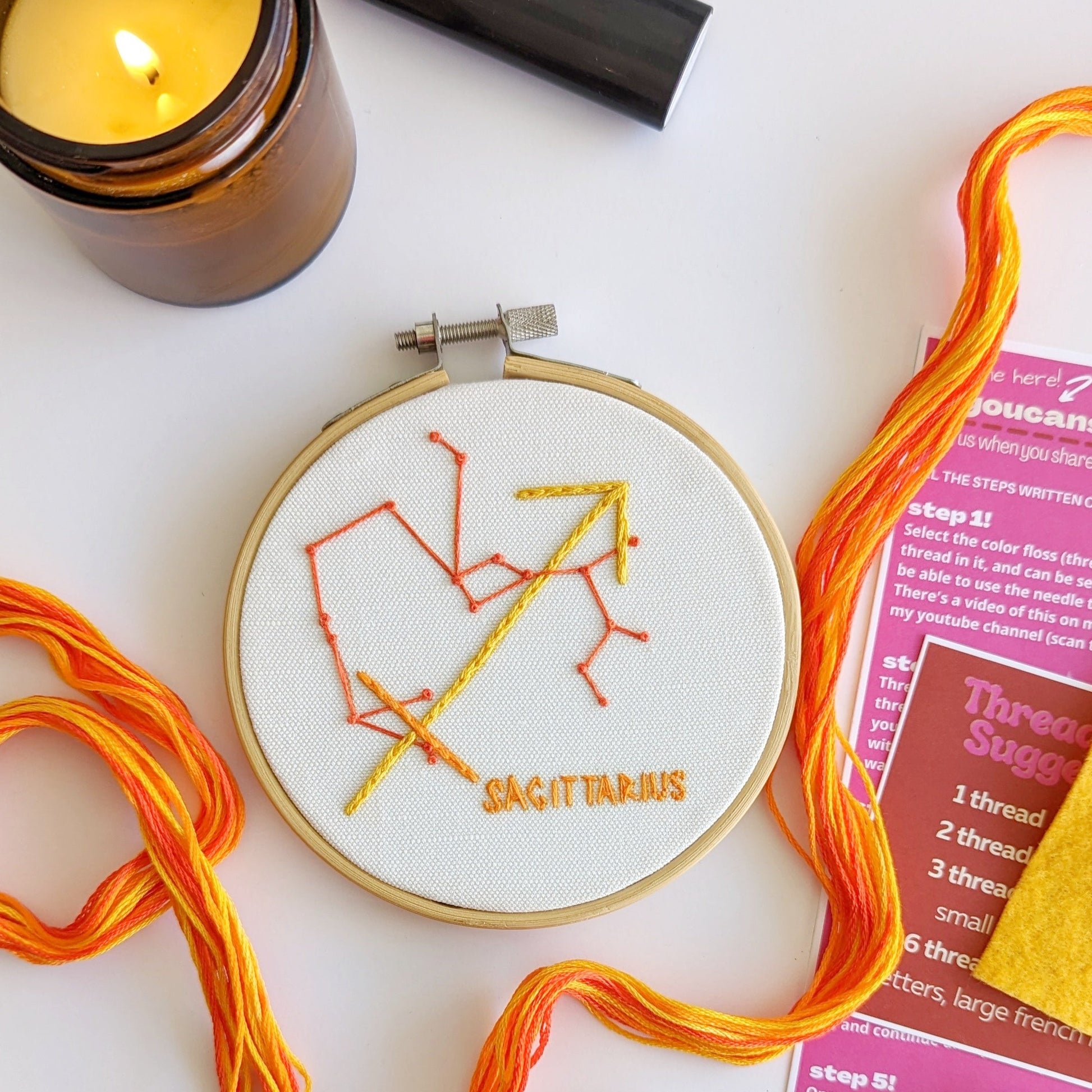 stitch  Sagittarius Star Sign – Embroidery and Sage